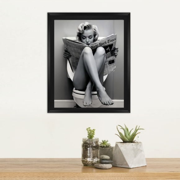 Marilyn Monroe Vintage Bathroom Wall Art Print Framed - Picture 4 of 6